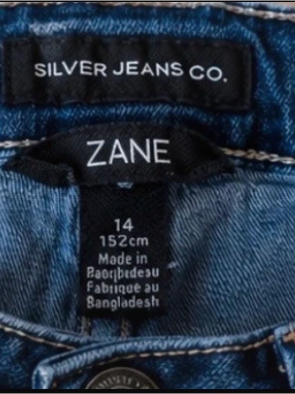 Silver Jeans Co. Zane Girls’ Size 14 Jeans 393 - Picture 3 of 4